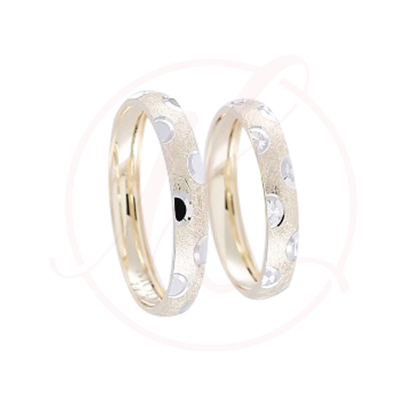 Alliance en or blanc et jaune 18 carats Alliance en or blanc et jaune 18 carats